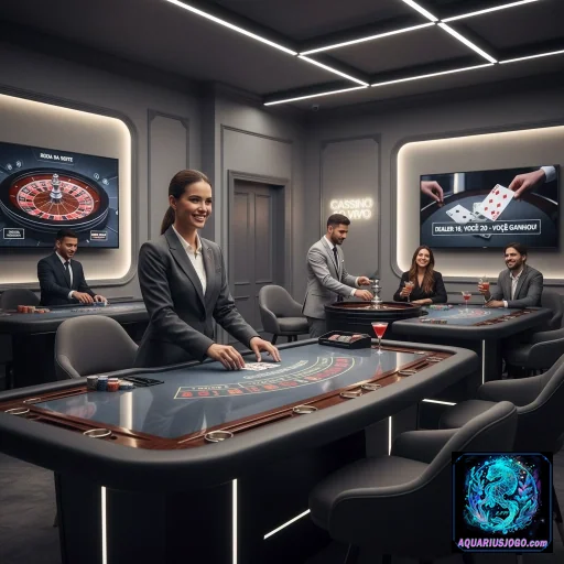 Jogadores se divertindo em um cassino online com slots e mesas